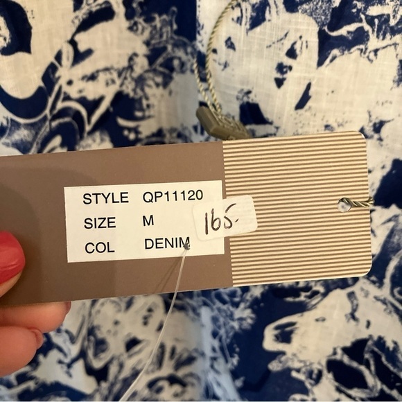 Raffi Blue and White Casual Button Down Shirt - Picture 2 of 7